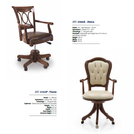 Итальянские классические кресла для кабинета фабрики SEVENSEDIE.
