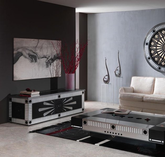 Итальянская мебель для ТВ из коллекции GLASS EYESS фабрики VISMARA DESIGN
