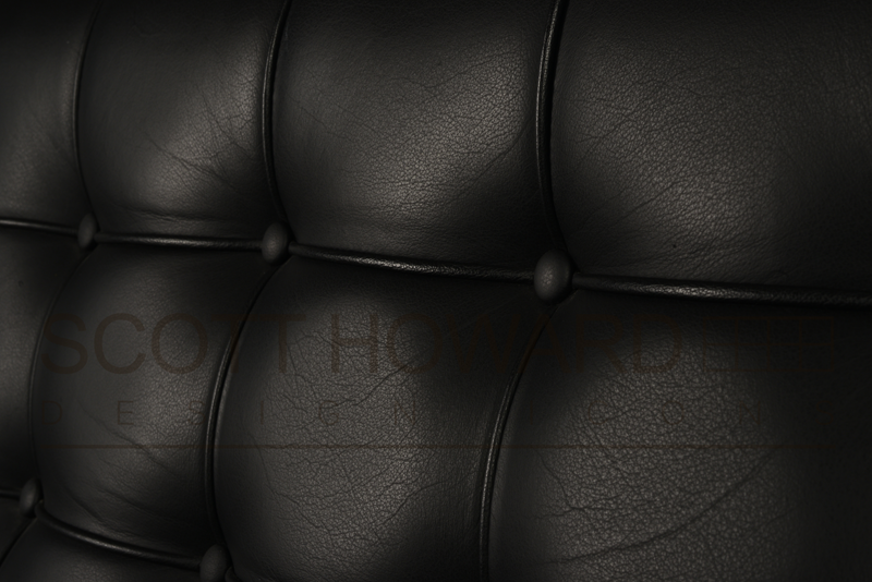 Диван Loveseat Sofa черная кожа от дизайнера LUDWIG MIES VAN DER ROHE