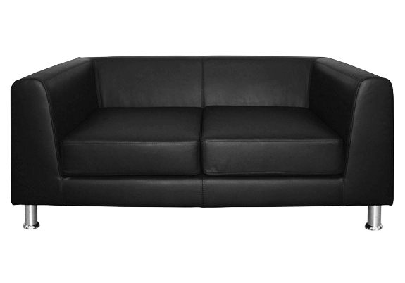 Дизайнерский диван Eva 2-местный черная кожа от дизайнерской студии Profoffice