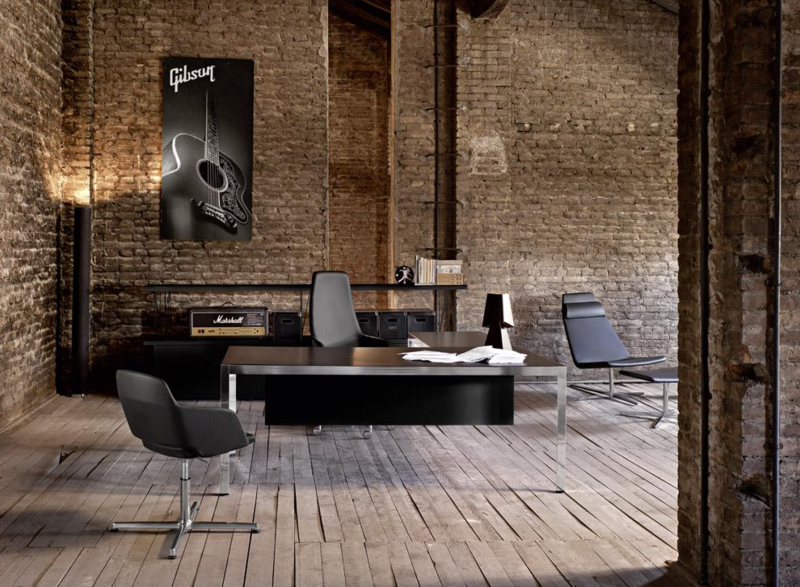 Дизайнерский стол Frame Cotto хром/жженый дуб 200 см фабрики Sinetica