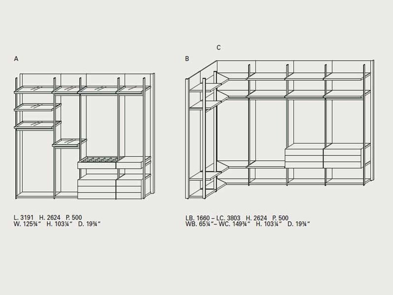  Итальянская гардеробная Hangar 3 фабрики Lema 