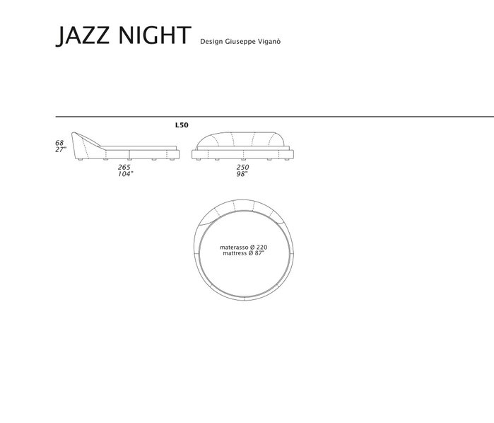 Итальянская кровать JAZZ NIGHT фабрики GAMMA ARREDAMENTI