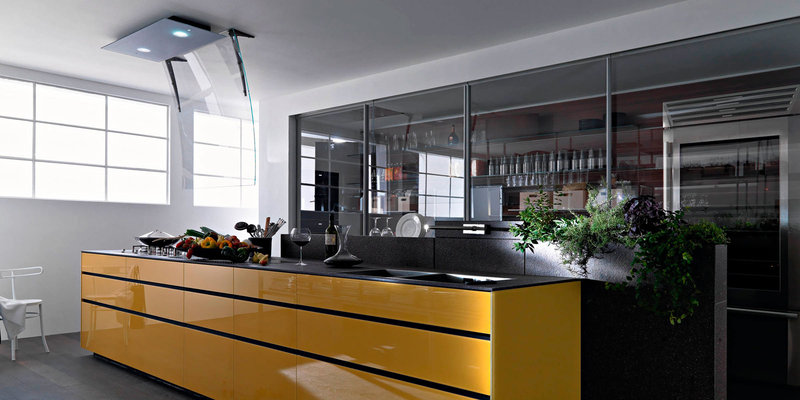 Итальянская кухня Artematica Vitrum Giallo Terra фабрики VALCUCINE