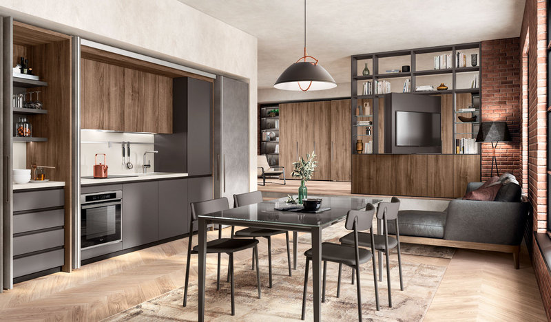 Итальянская кухня BoxLife 01 фабрики SCAVOLINI