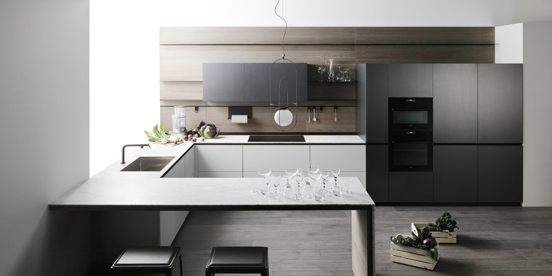 Итальянская кухня Forma Mentis Angel Skin Metal Titanio фабрики VALCUCINE