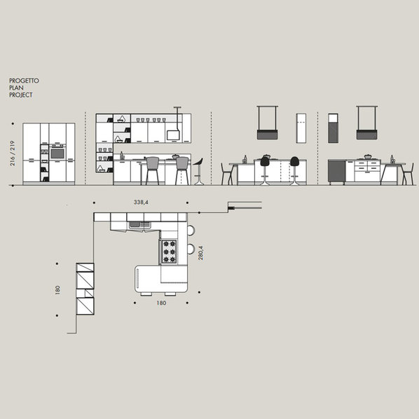 Итальянская кухня FRIENDLY SPACES фабрики SPAGNOL CUCINE