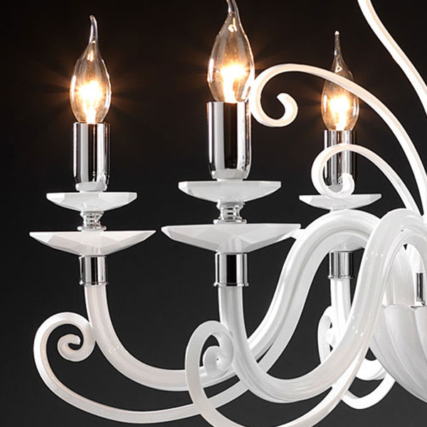 Итальянская люстра ALICANTE White L6 фабрики EUROLUCE LAMPADARI