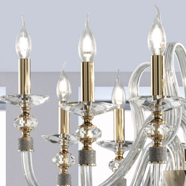 Итальянская люстра AMELIE L6+3/Gold фабрики EUROLUCE LAMPADARI