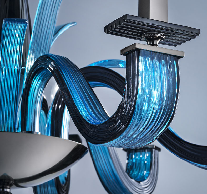 Итальянская люстра ARGO L8/Blue фабрики EUROLUCE LAMPADARI