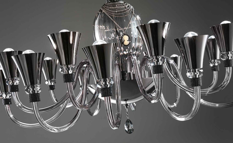 Итальянская люстра AUDREY L8+8 фабрики EUROLUCE LAMPADARI