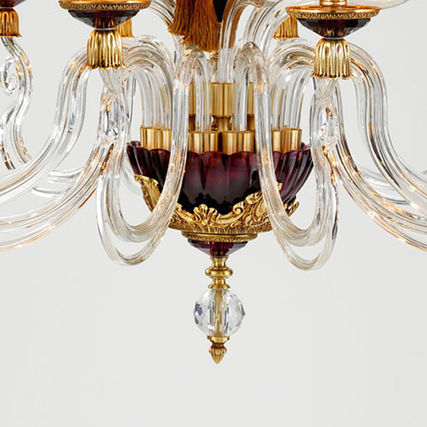 Итальянская люстра BAROCCO shade L12+6/Violet-Gold фабрики EUROLUCE LAMPADARI