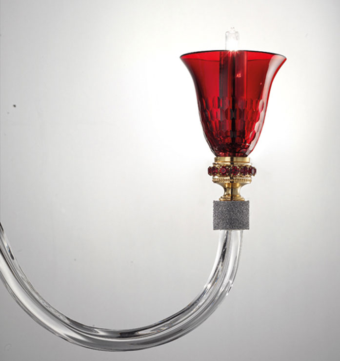 Итальянская люстра CLAIRE L6+6/Ruby фабрики EUROLUCE LAMPADARI