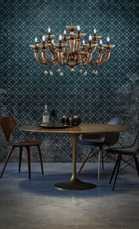 Итальянская люстра DAHLIA L8+4/Brown фабрики EUROLUCE LAMPADARI