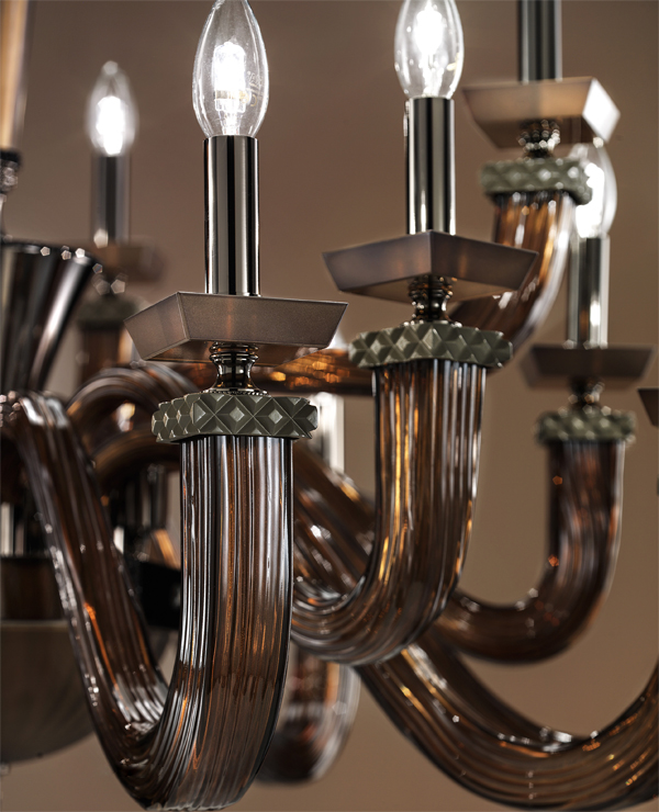 Итальянская люстра DESIDERIO L8+4+4/Brown фабрики EUROLUCE LAMPADARI