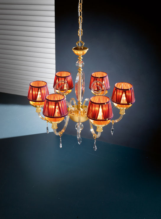 Итальянская люстра FLORENTIA shade L6/Gold фабрики EUROLUCE LAMPADARI