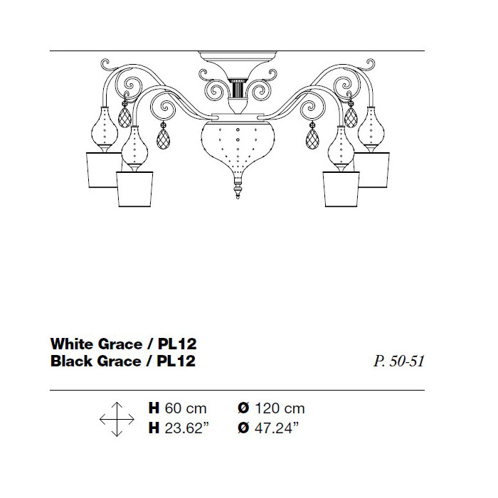 Итальянская люстра GRACE PL12 фабрики MASIERO