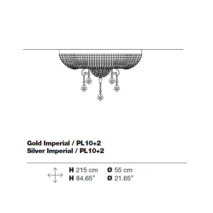 Итальянская люстра IMPERIAL PL12+3 фабрики MASIERO