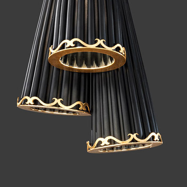 Итальянская люстра JULIENNE Black&Gold S3 фабрики EUROLUCE LAMPADARI