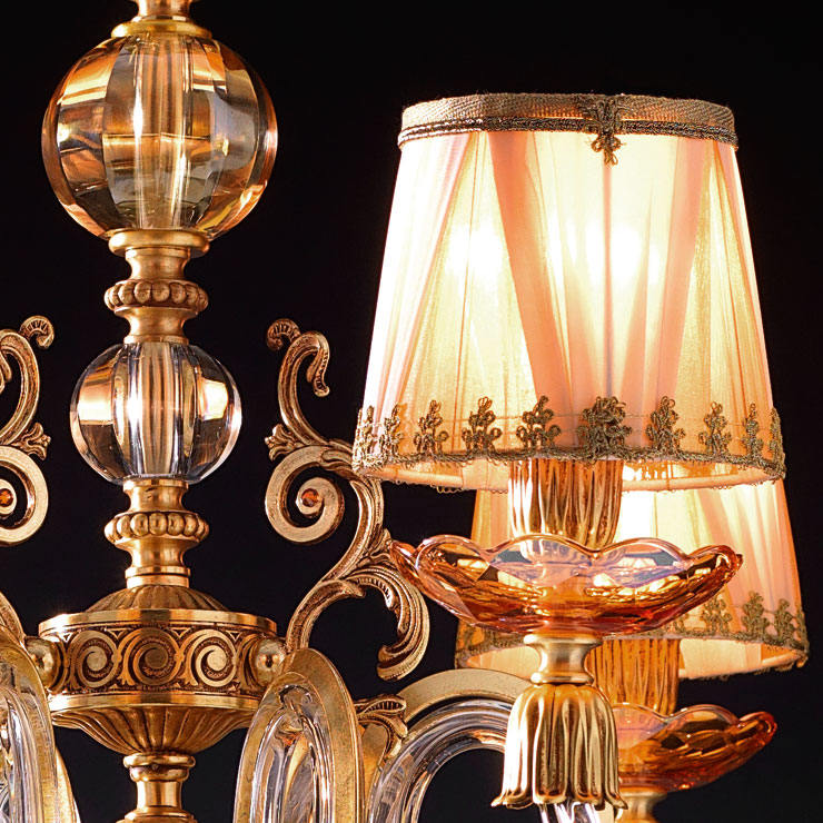 Итальянская люстра LYRA shade L6/Amber фабрики EUROLUCE LAMPADARI