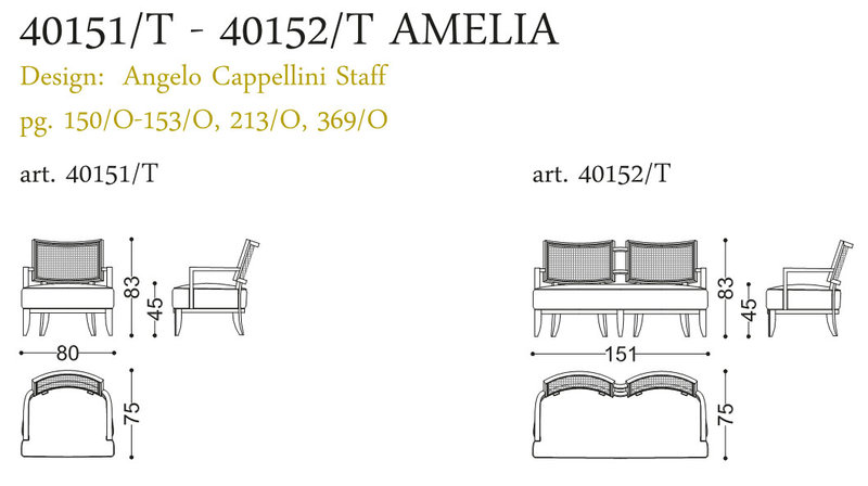 Итальянская мягкая мебель Opera Amelia фабрики Angelo Cappellini