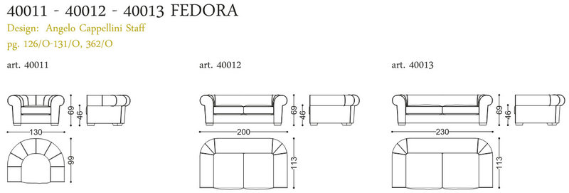 Итальянская мягкая мебель Opera Fedora фабрики Angelo Cappellini