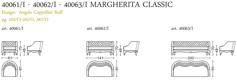 Итальянская мягкая мебель Opera Margherita Classic фабрики Angelo Cappellini