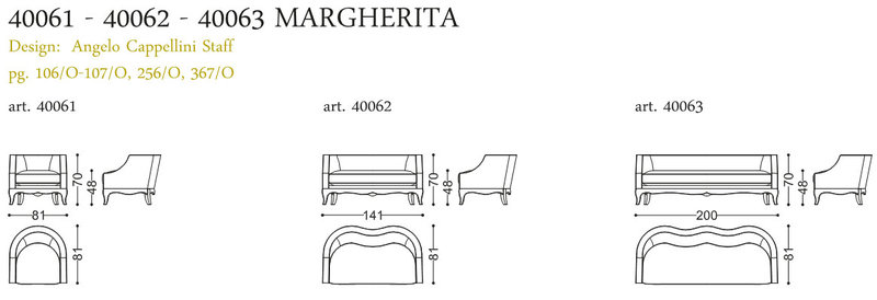Итальянская мягкая мебель Opera Margherita фабрики Angelo Cappellini