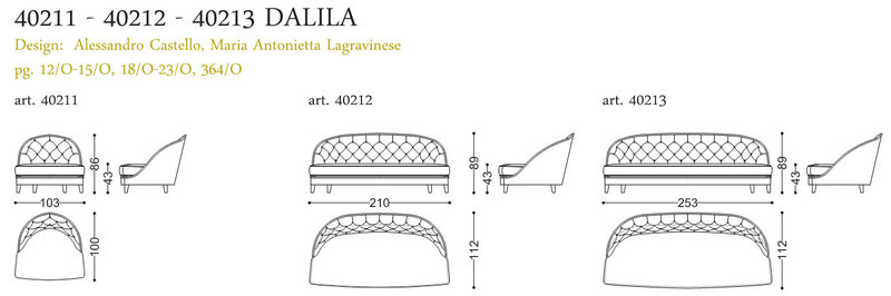 Итальянская мягкая мебель Opera Dalila фабрики Angelo Cappellini