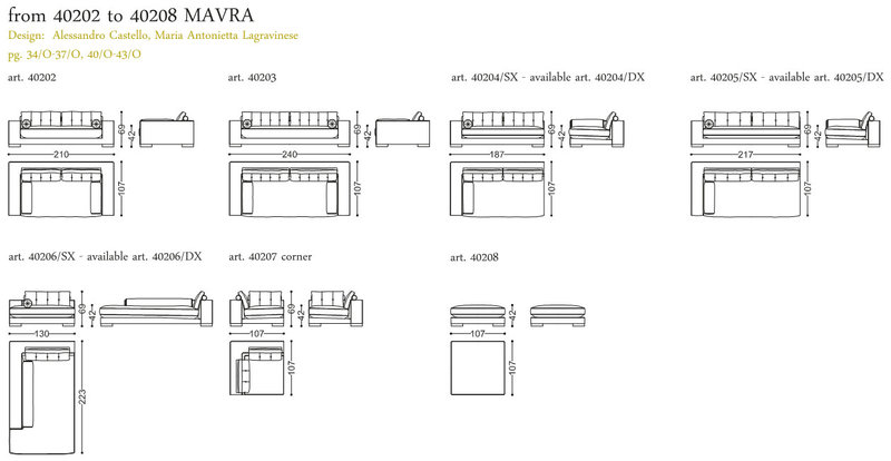 Итальянская мягкая мебель Opera Mavra фабрики Angelo Cappellini