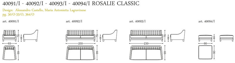 Итальянская мягкая мебель Opera Rosalie Classic фабрики Angelo Cappellini