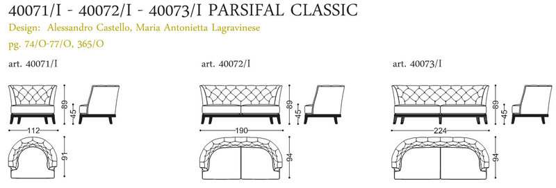 Итальянская мягкая мебель Opera Parsifal Classic фабрики Angelo Cappellini