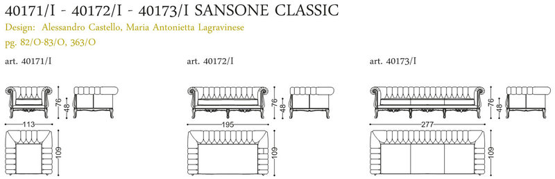Итальянская мягкая мебель Opera Sansone Classic фабрики Angelo Cappellini