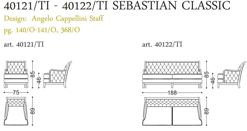 Итальянская мягкая мебель Opera Sebastian Classic фабрики Angelo Cappellini