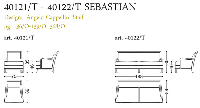 Итальянская мягкая мебель Opera Sebastian фабрики Angelo Cappellini