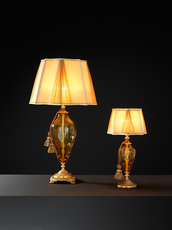 Итальянская настольная лампа ADONE LG1/Amber-Gold фабрики EUROLUCE LAMPADARI