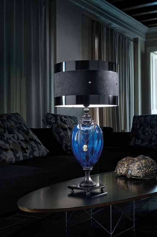 Итальянская настольная лампа AUDREY LG1/Blue-Black фабрики EUROLUCE LAMPADARI