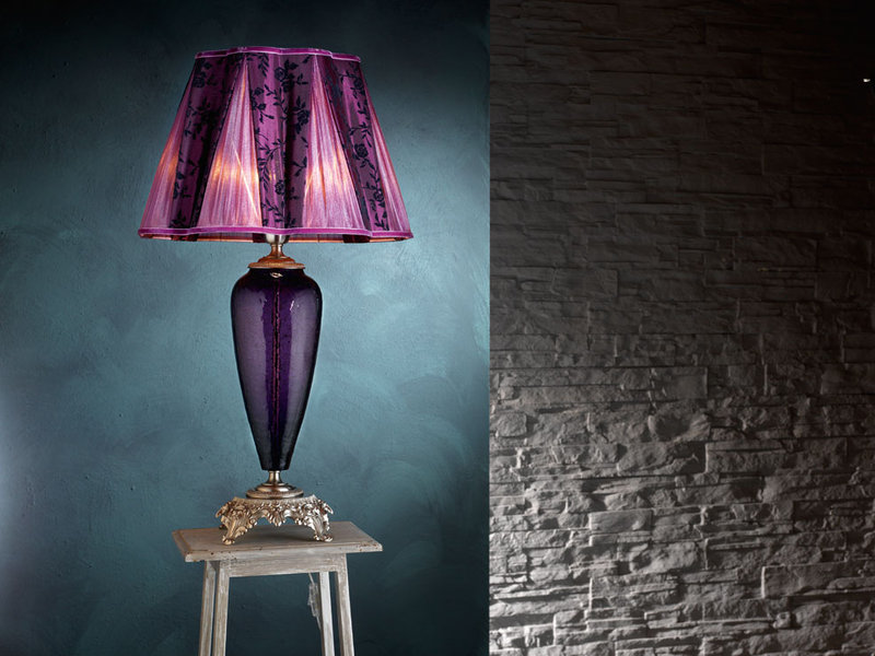 Итальянская настольная лампа BAROCCO LG1/Violet-Silver фабрики EUROLUCE LAMPADARI