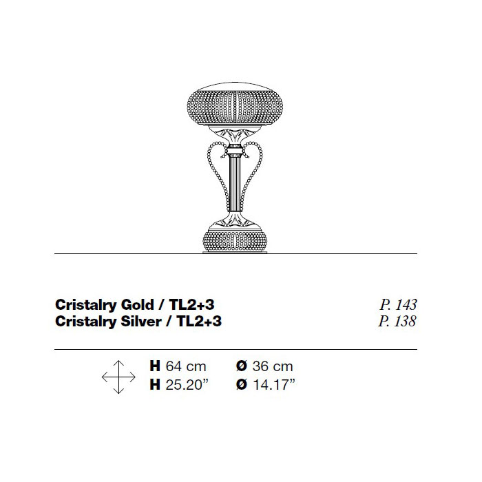 Итальянская настольная лампа CRISTALRY TL2+3 фабрики MASIERO