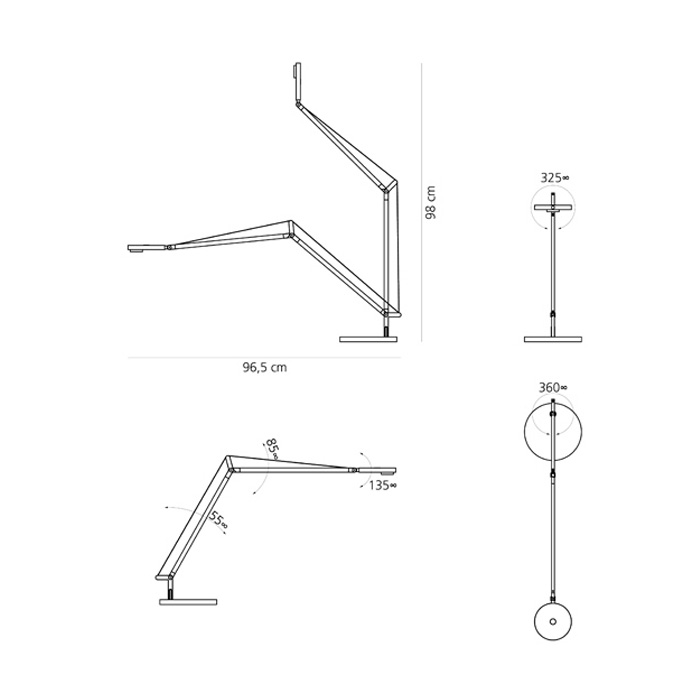 Итальянская настольная лампа Demetra Professional Grey фабрики ARTEMIDE