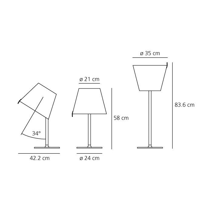 Итальянская настольная лампа Melampo Grey фабрики ARTEMIDE