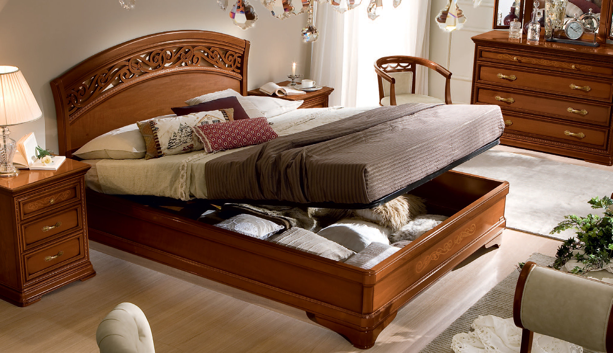 подъемные кровати в классическом стиле