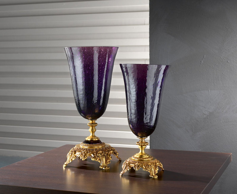 Итальянская ваза BAROCCO Small vase/Violet-Gold фабрики EUROLUCE LAMPADARI