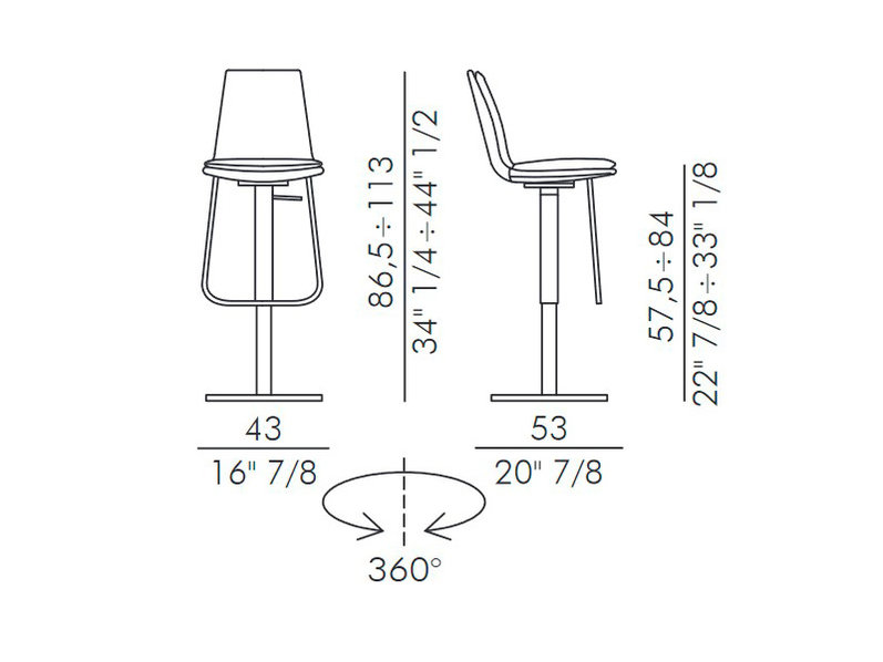 Итальянский барный стул LARA 4 ways фабрики EFORMA