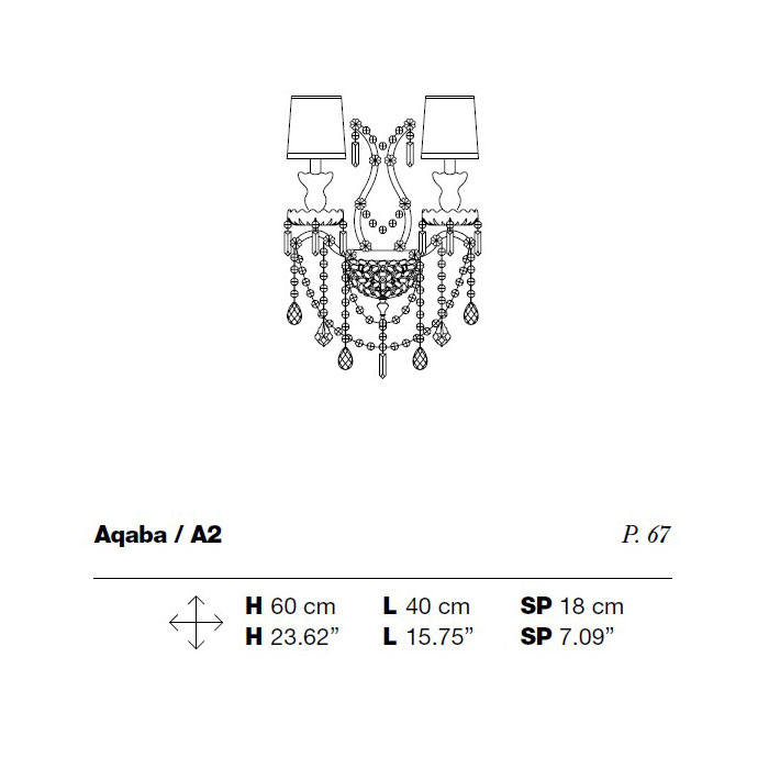 Итальянский бра AQABA A2 фабрики MASIERO