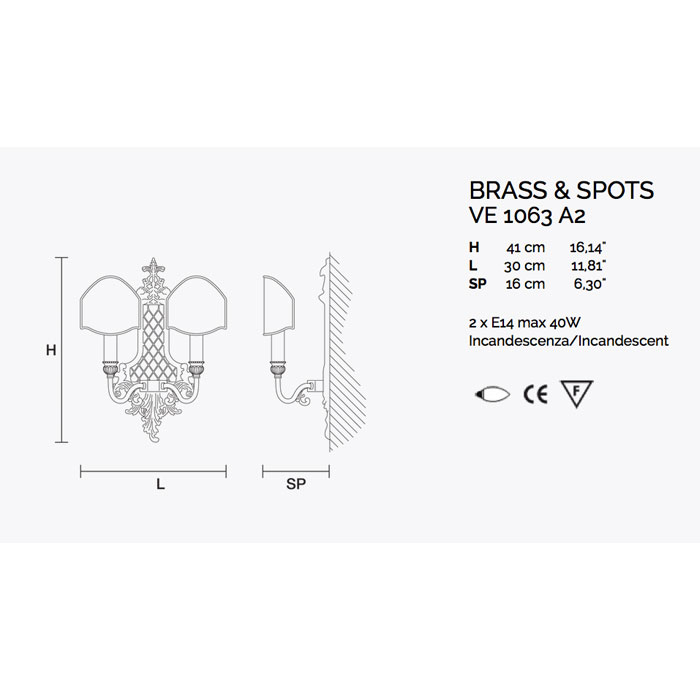 Итальянский бра BRASS&SPOTS 1063/A2 фабрики MASIERO