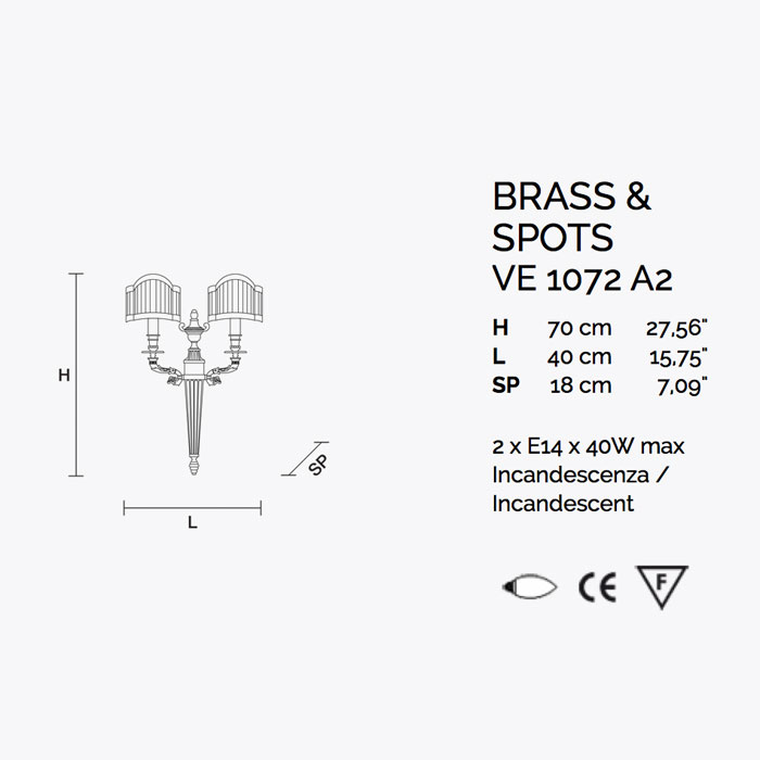 Итальянский бра BRASS&SPOTS 1072/A2 фабрики MASIERO