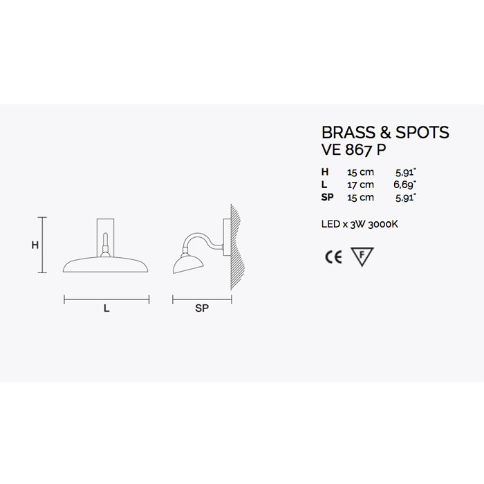 Итальянский бра BRASS&SPOTS 867 P фабрики MASIERO