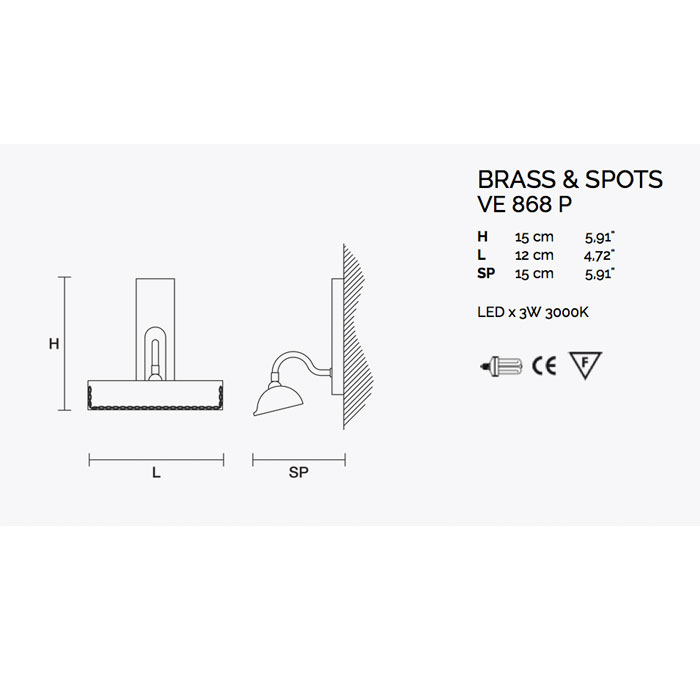 Итальянский бра BRASS&SPOTS 868/P фабрики MASIERO