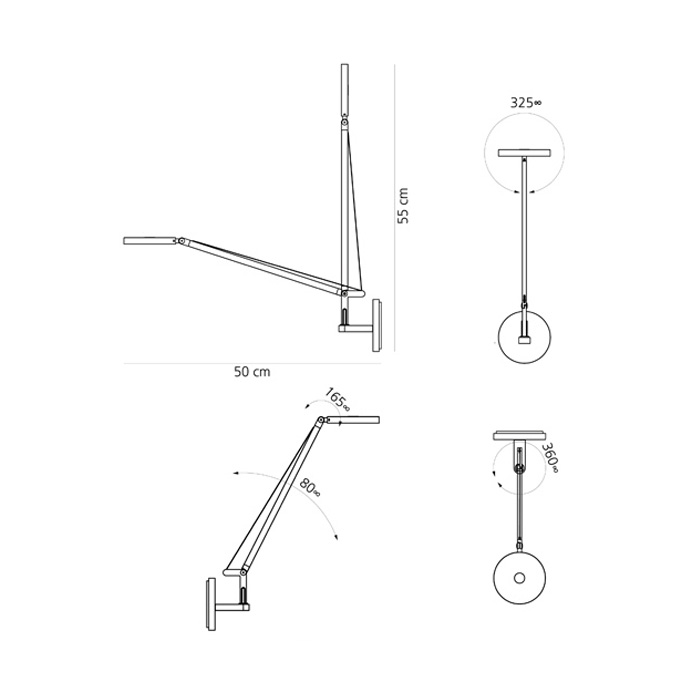 Итальянский бра Demetra Micro Black фабрики ARTEMIDE